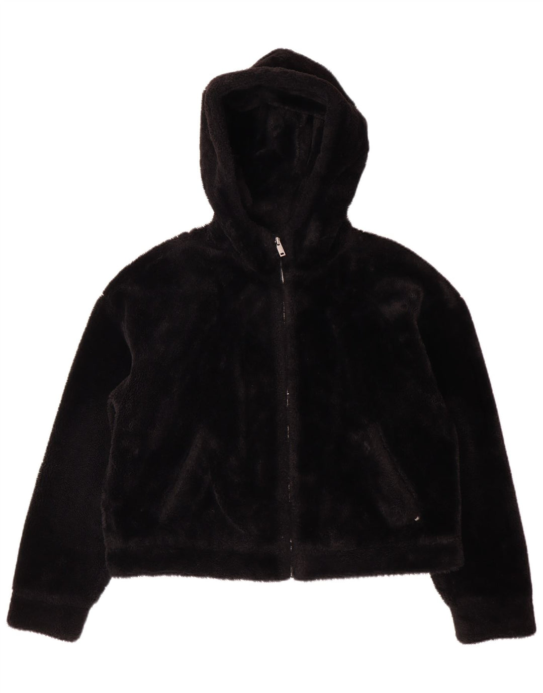 Женская флисовая куртка UGG с капюшоном UK 14, средний черный полиэстер