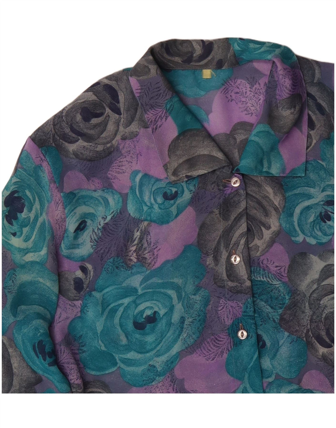 Женская блузка-рубашка VINTAGE UK 18 XL с разноцветным цветочным принтом