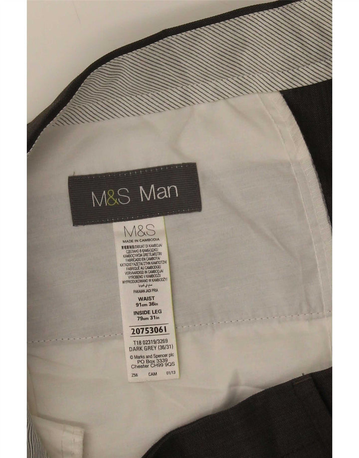Мужские костюмные брюки Marks & Spencer W36 L31 серые из полиэстера