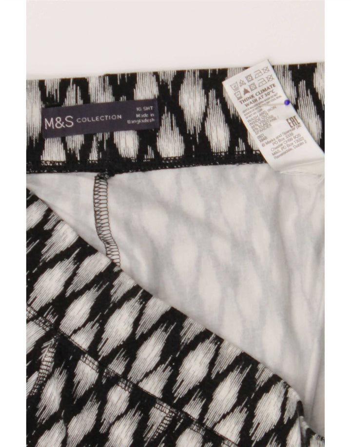 Женские укороченные леггинсы Marks & Spencer UK 16, большие черные из вискозы с геометрическим рисунком