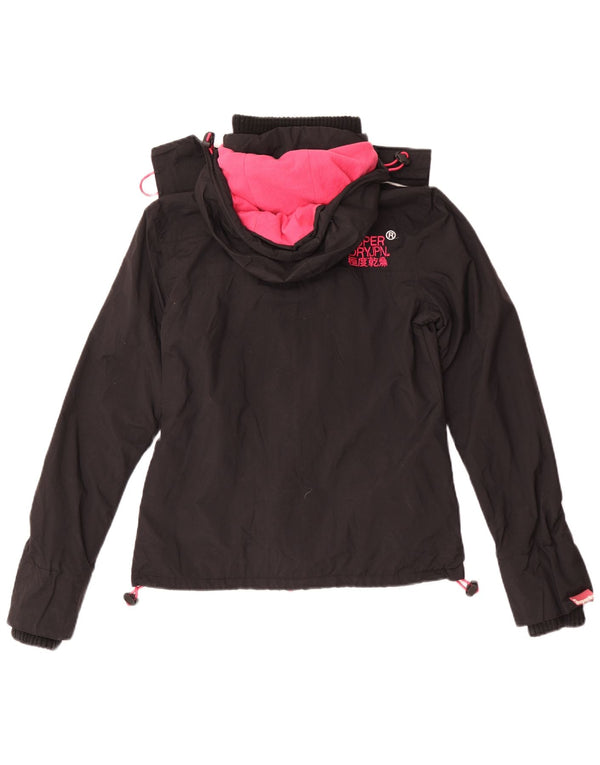 Женская ветровка с капюшоном Superdry UK 4 XS, черный нейлон