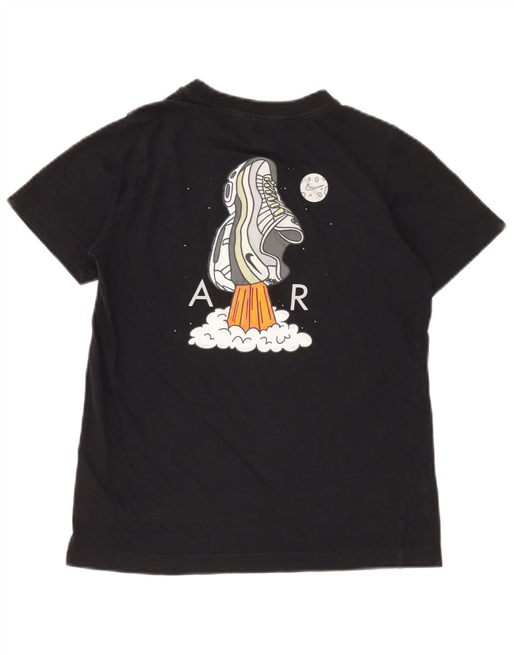 Футболка NIKE с рисунком для мальчиков, топ 10–11 лет, средний черный, хлопковый