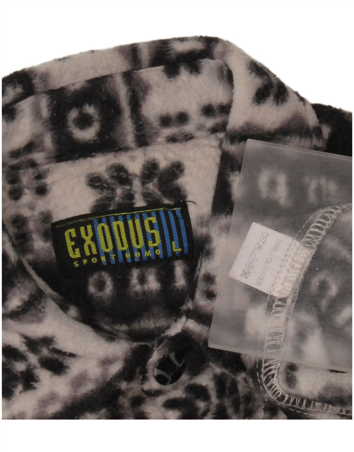 Винтажная мужская флисовая рубашка большого размера из полиэстера с жаккардовым узором