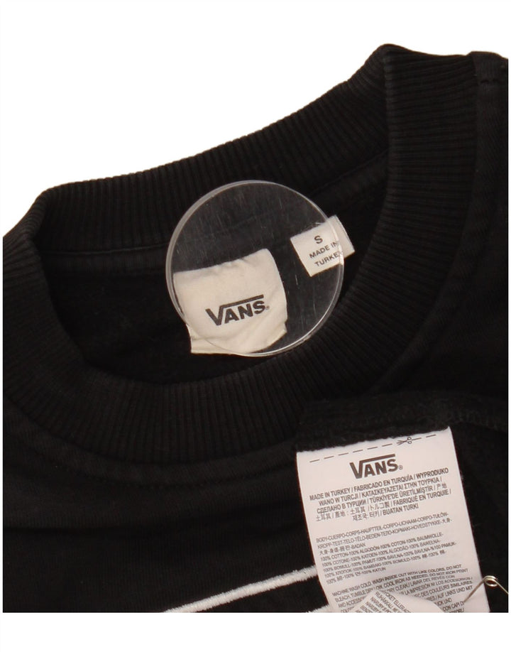Женский укороченный джемпер оверсайз VANS UK 10, маленький черный с геометрическим узором
