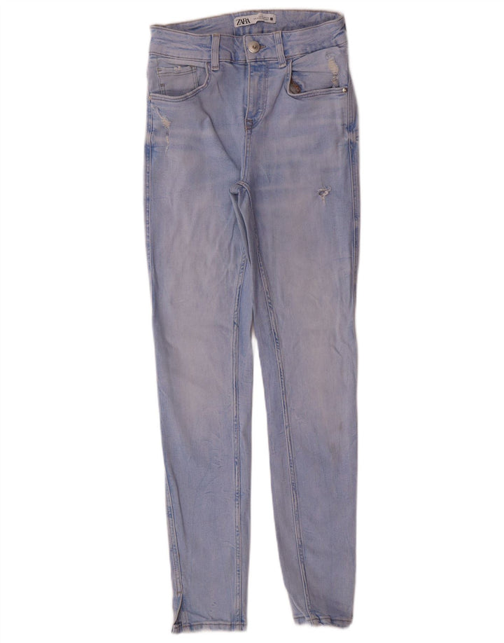 Женские джинсы скинни Zara EU 36 XS W26 L27 Синие хлопковые современные