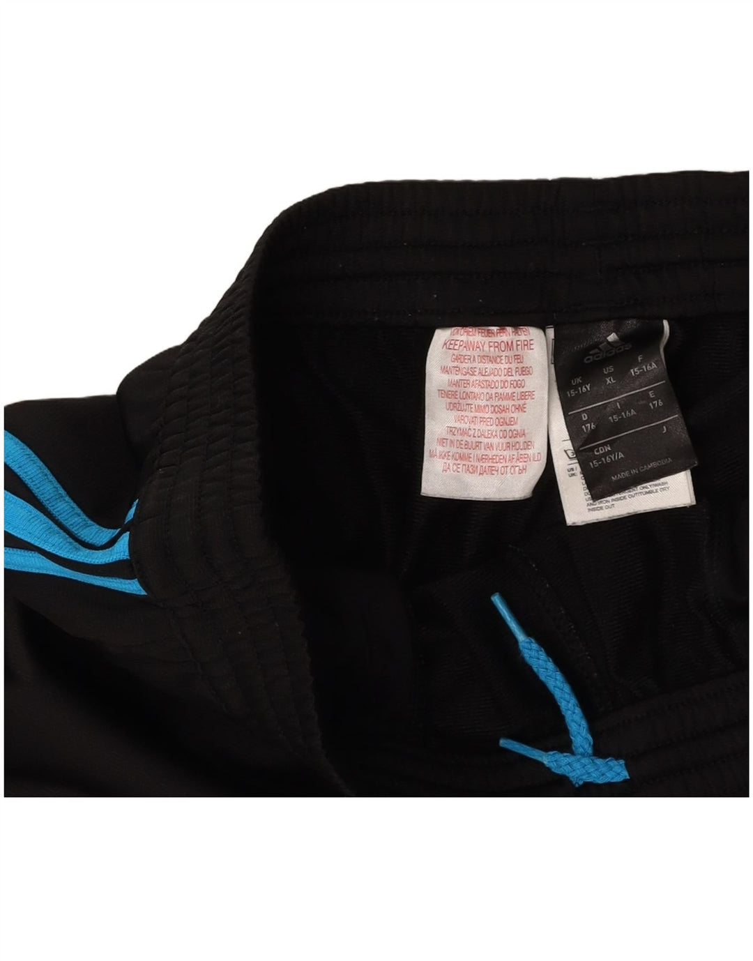 Спортивный костюм ADIDAS для мальчиков Брюки-джоггеры 15-16 лет Черный полиэстер