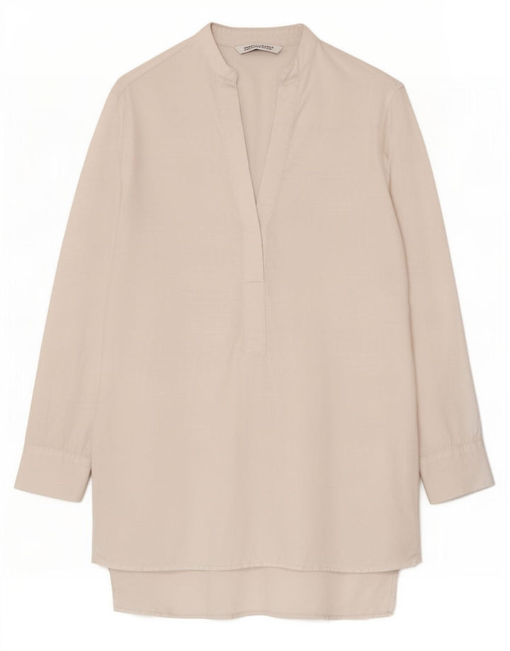 Женское платье прямого кроя с длинным рукавом Zara UK 10, маленькое белое