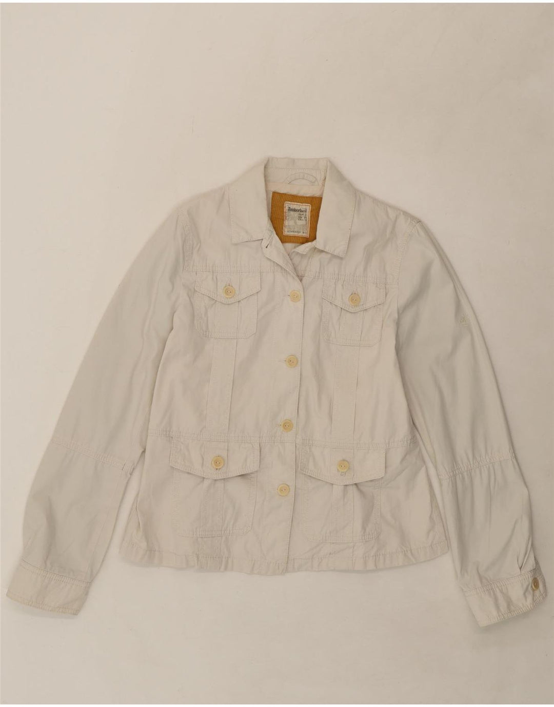 TIMBERLAND Womens Utility Jacket UK 14 Large  Beige Cotton Vintage Timberland and Second-Hand Timberland from Messina Hembry 
