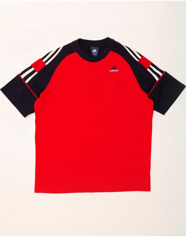 Мужская футболка Adidas Top UK 40/42, средний красный хлопок с цветными блоками