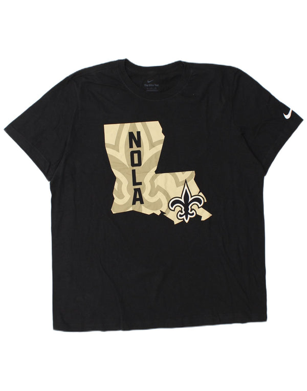 Мужская футболка с рисунком NIKE New Orleans Saints, черный хлопковый топ XL