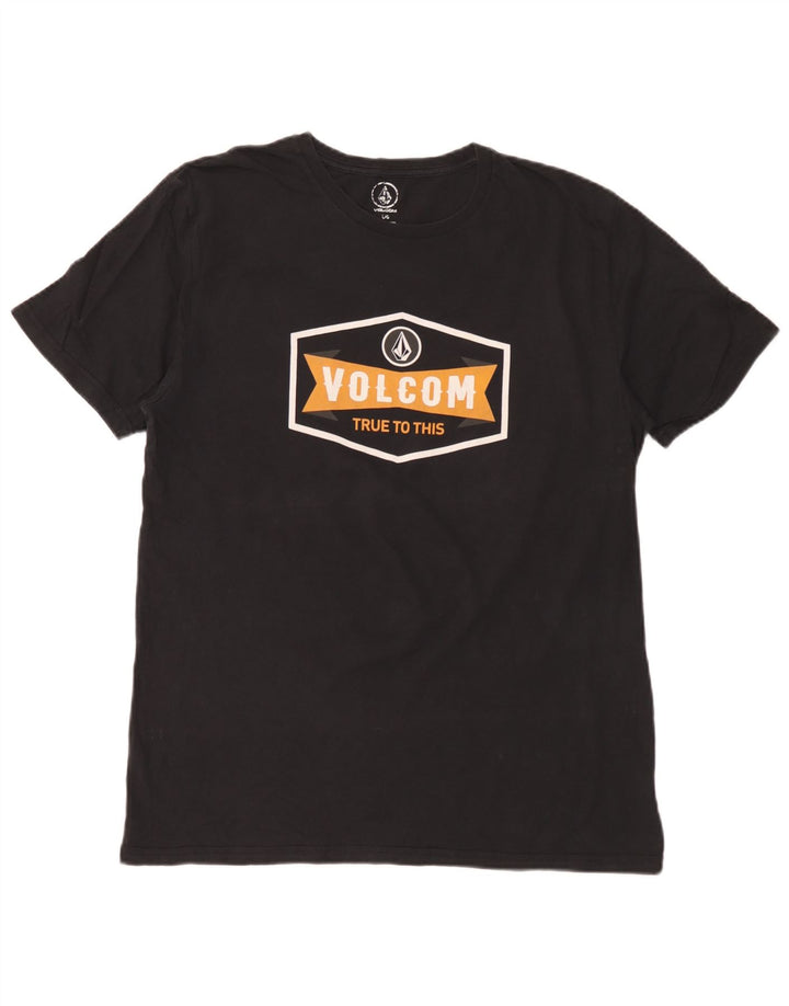 Volcom Мужская футболка с рисунком, большой черный хлопок