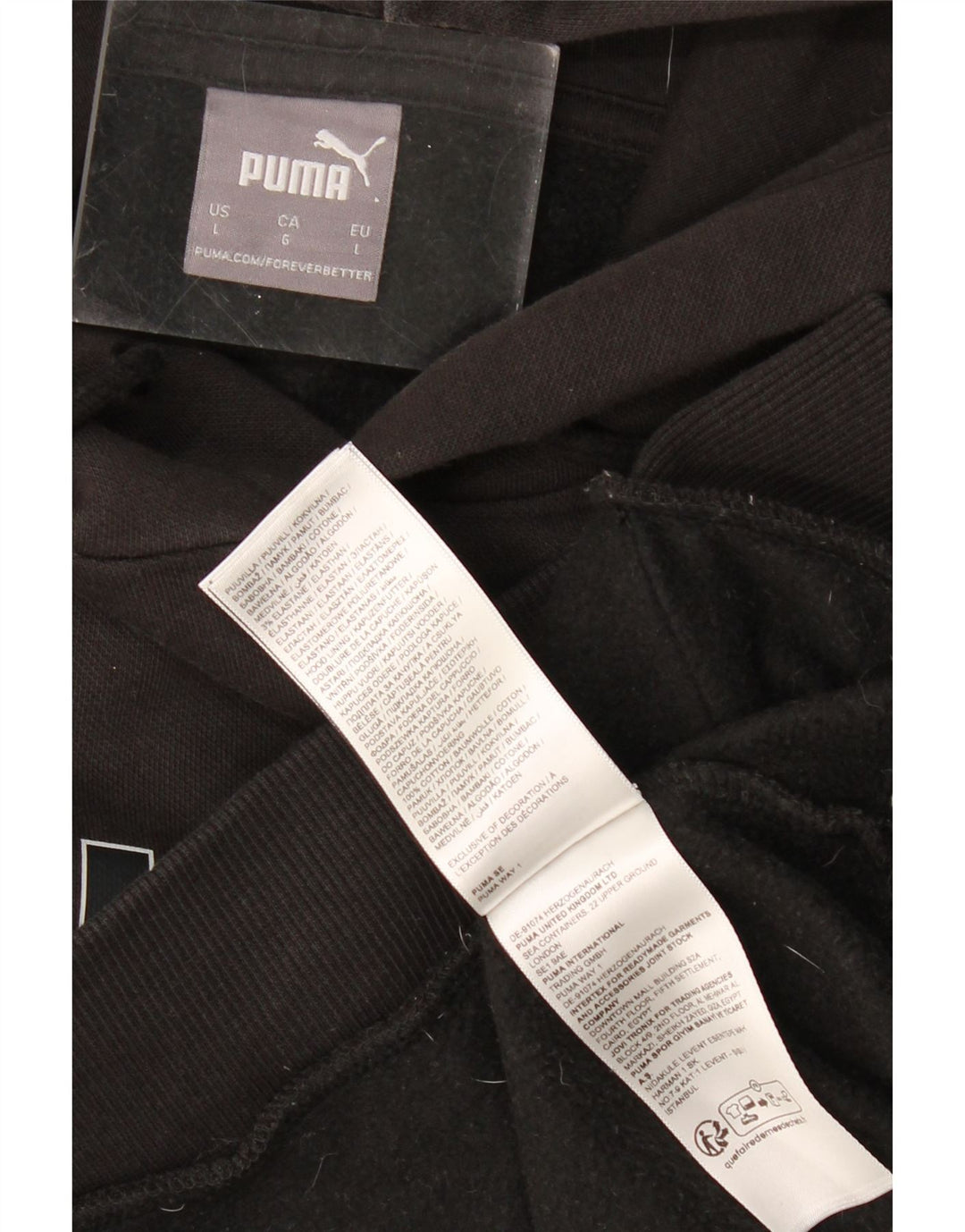 Мужской джемпер с капюшоном PUMA, большой черный, хлопковый