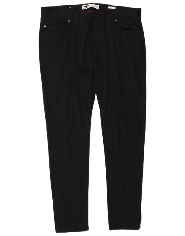 Мужские повседневные узкие брюки Zara EU 46 XL W36 L30 Темно-синие хлопковые