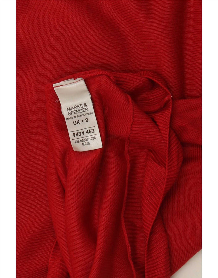 Женский свободный джемпер с вырезом «лодочка» Marks & Spencer, Великобритания, 8, маленький красный