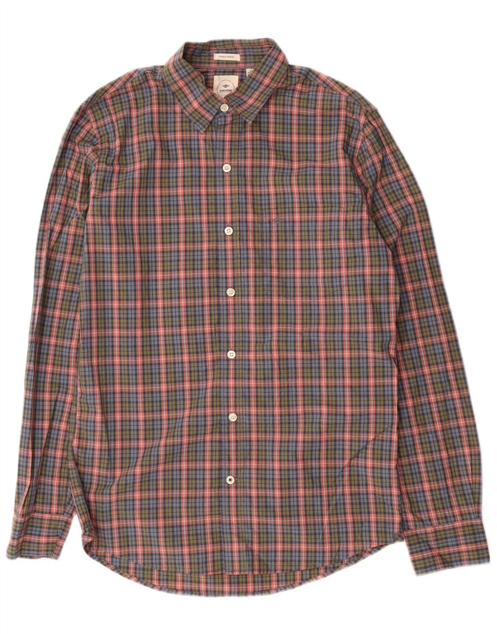 DOCKERS Мужская рубашка приталенного кроя, маленькая разноцветная клетка, хлопок