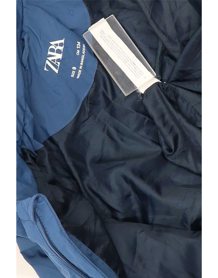 Утепленная куртка Zara для мальчиков с капюшоном 8-9 лет, синяя, полиэстер