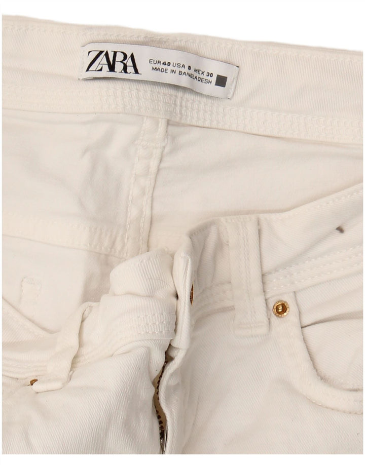 Женские укороченные джинсы скинни Zara EU 40 Medium W30 L26 Белые