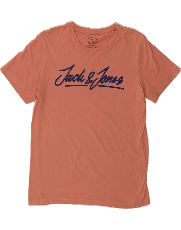 JACK & JONES Mens Graphic T-Shirt Top Small Pink Cotton Vintage Jack & Jones and Second-Hand Jack & Jones from Messina Hembry 