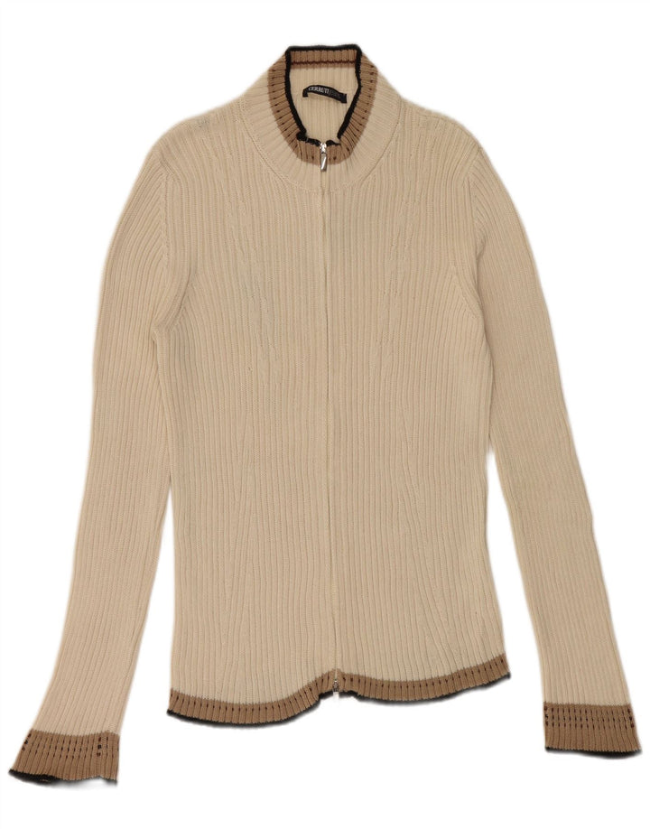 Женский кардиган CERRUTI 1881 UK 12, хлопковый средний кремовый цвет