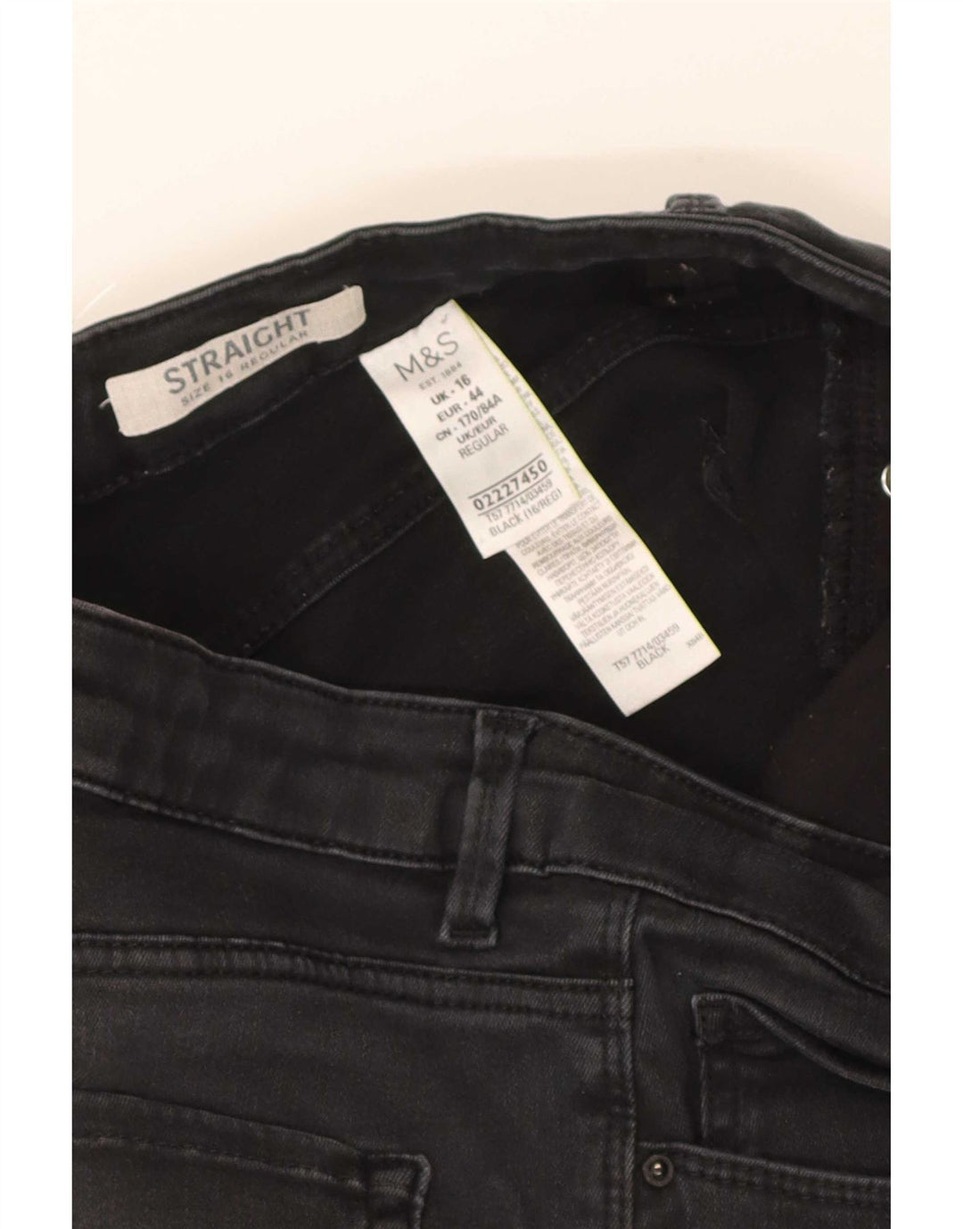 Женские прямые джинсы Marks & Spencer, Великобритания 16, большие W32 L30, черные
