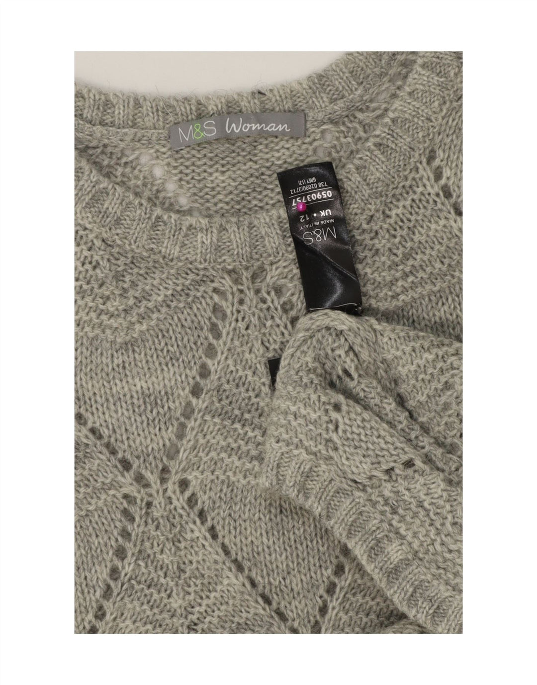 Женское платье-джемпер Marks & Spencer UK 12, средний серый с узором аргайл/бриллиант