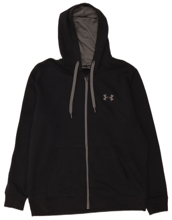 Мужской свитер с капюшоном на молнии Cold Gear Under Armour, черный, хлопок, XL