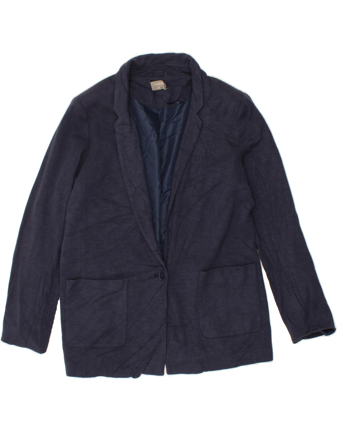 OASIS Womens Oversized 1 Button Blazer Jacket UK 16 Large  Navy Blue Vintage Oasis and Second-Hand Oasis from Messina Hembry 