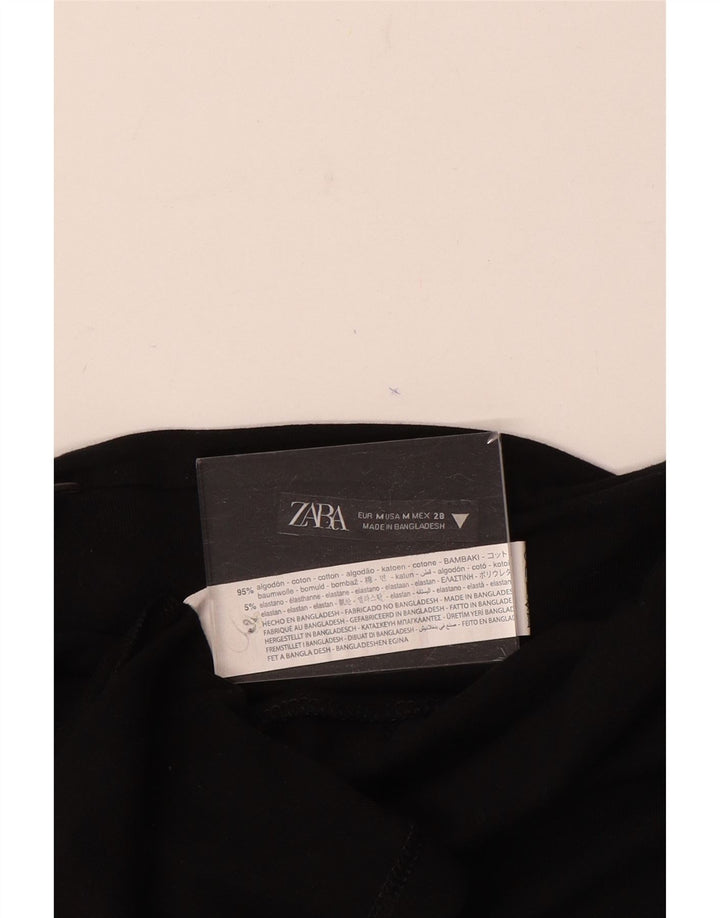 Женское платье-комбинация Zara UK 12, средний черный хлопок, черный цвет