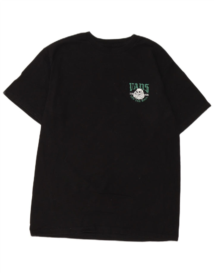 Мужская футболка классического кроя с графическим рисунком VANS, средний черный хлопковый топ