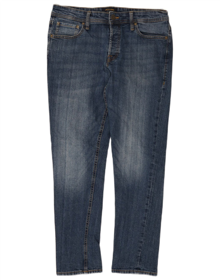 Мужские узкие джинсы JACK & JONES W34 L30 синие, хлопок
