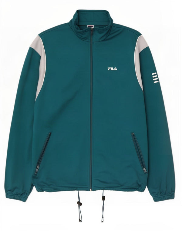 Fila Мужской спортивный костюм Верхняя куртка 2XL Бирюзовый полиэстер с цветными блоками