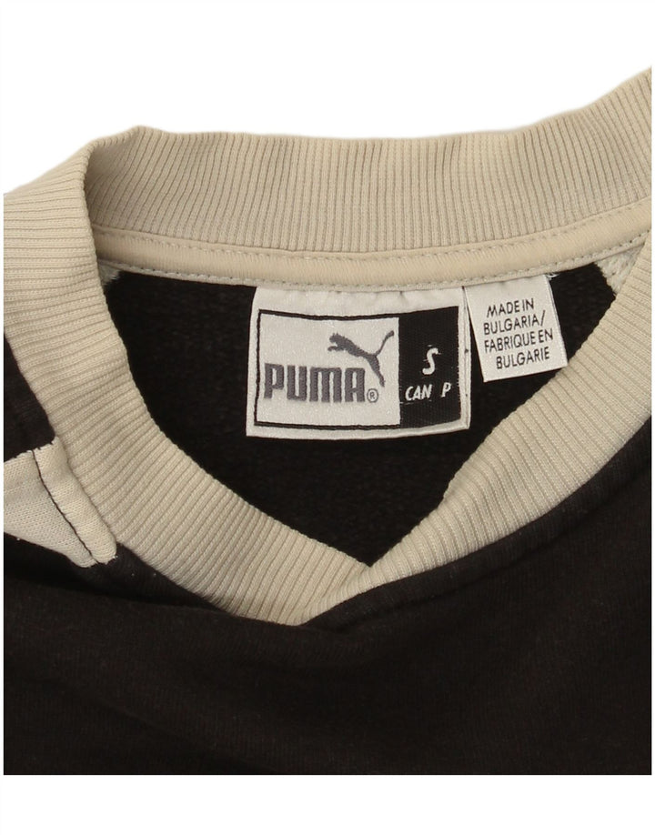 Мужской свитшот с рисунком Puma, маленький черный с цветными блоками