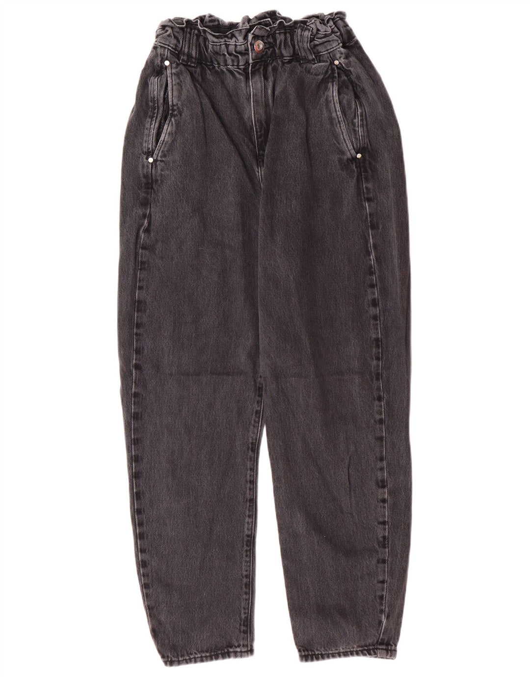 Женские зауженные джинсы Zara с высокой талией EU 34 2XS W24 L25 Серые хлопковые современные