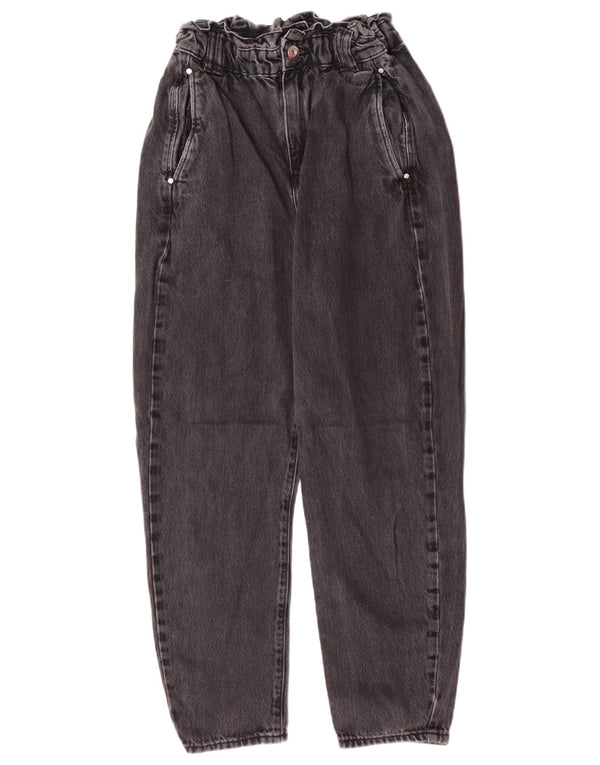 Женские зауженные джинсы Zara с высокой талией EU 34 2XS W24 L25 Серые хлопковые современные