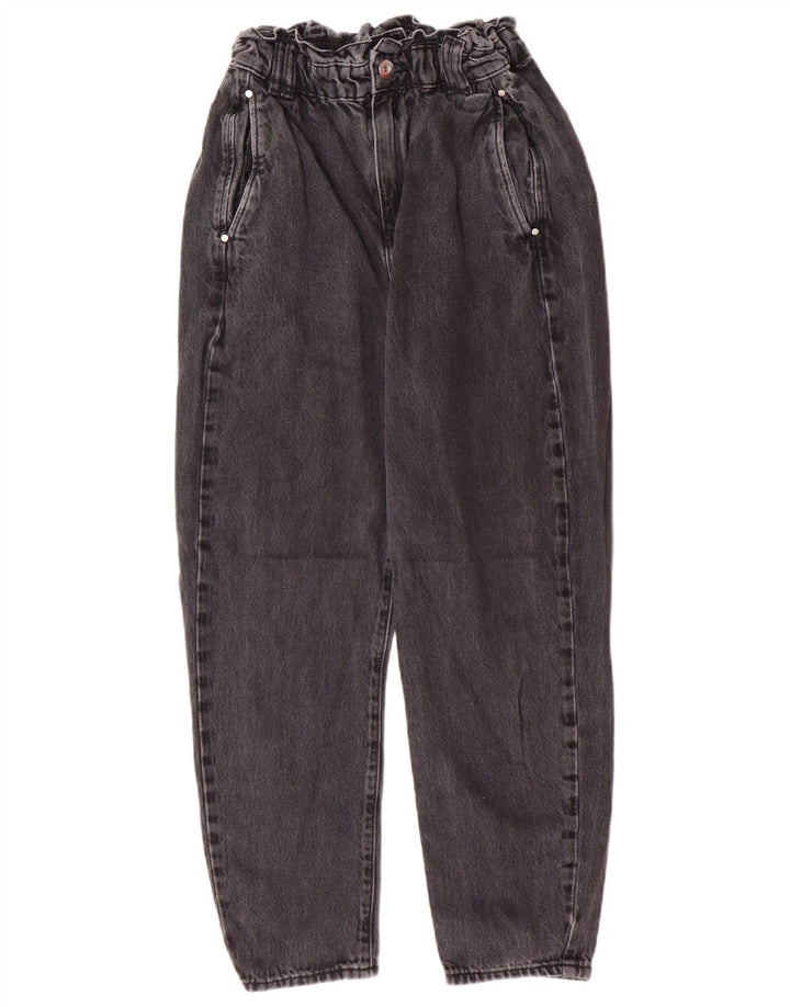 Женские зауженные джинсы Zara с высокой талией EU 34 2XS W24 L25 Серые хлопковые современные