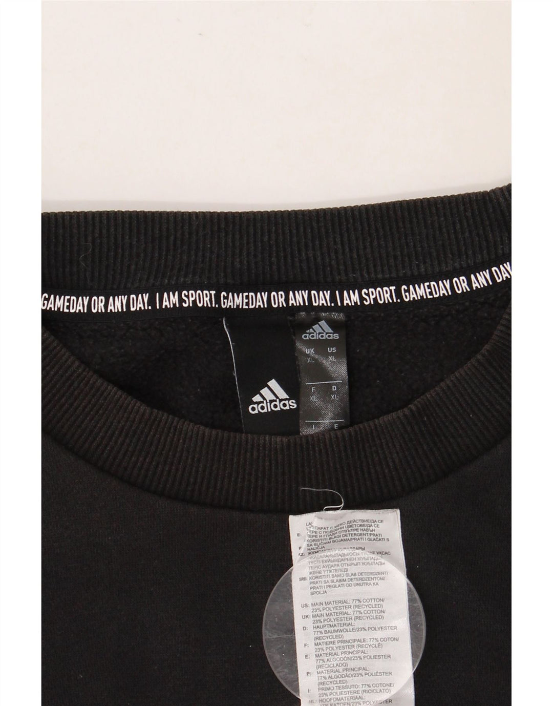 Мужской свитшот ADIDAS с графическим рисунком XL, черный хлопок