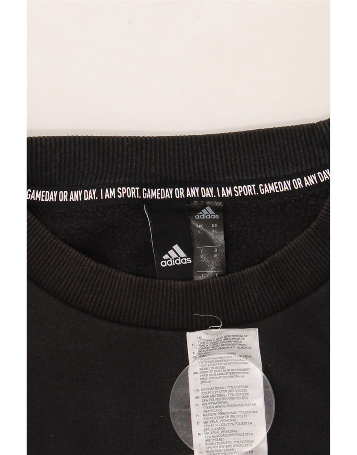 Мужской свитшот ADIDAS с графическим рисунком XL, черный хлопок