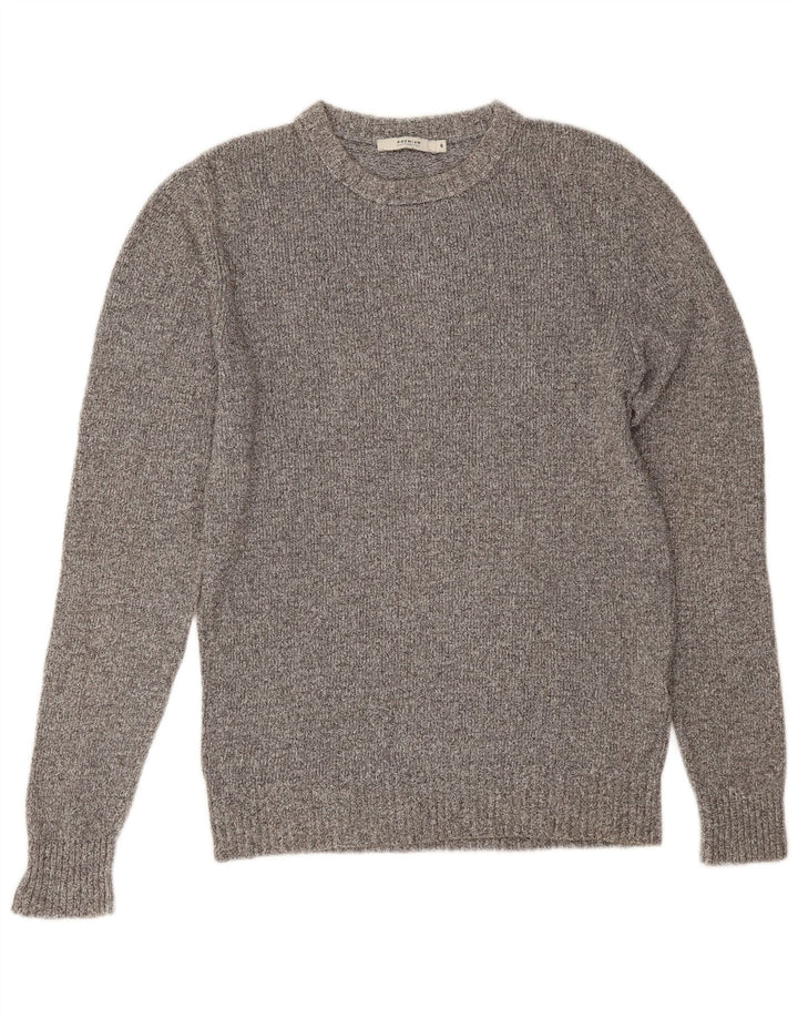 Мужской джемпер с круглым вырезом Jack & Jones, маленький серый хлопковый свитер