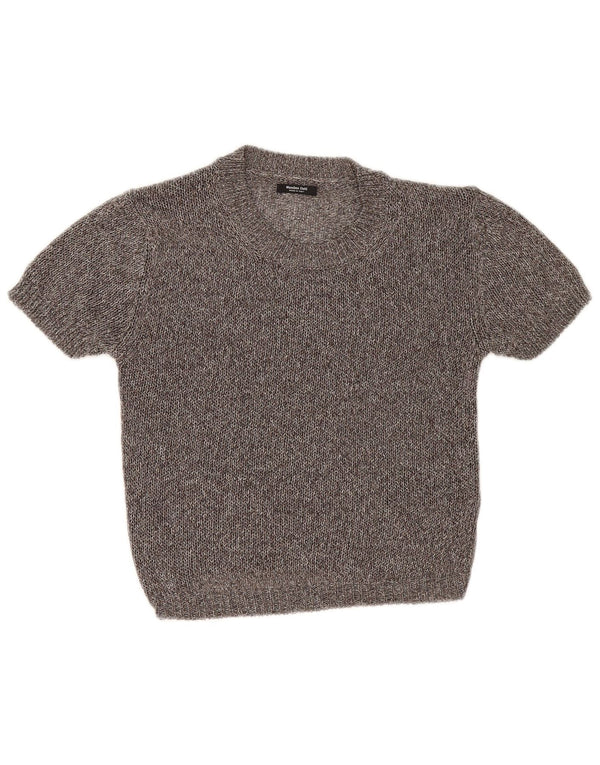 Женский джемпер с вырезом лодочкой Massimo Dutti UK 6 XS, серый в крапинку