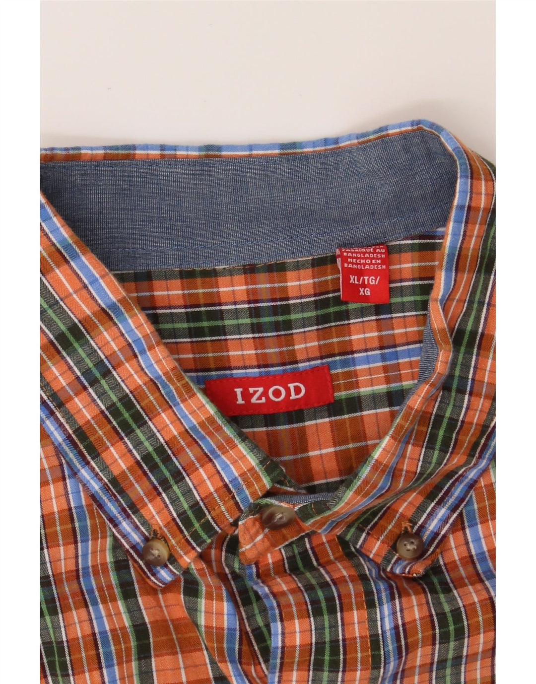 IZOD Mens Big & Tall Shirt XL Multicoloured Check Cotton Vintage Izod and Second-Hand Izod from Messina Hembry 