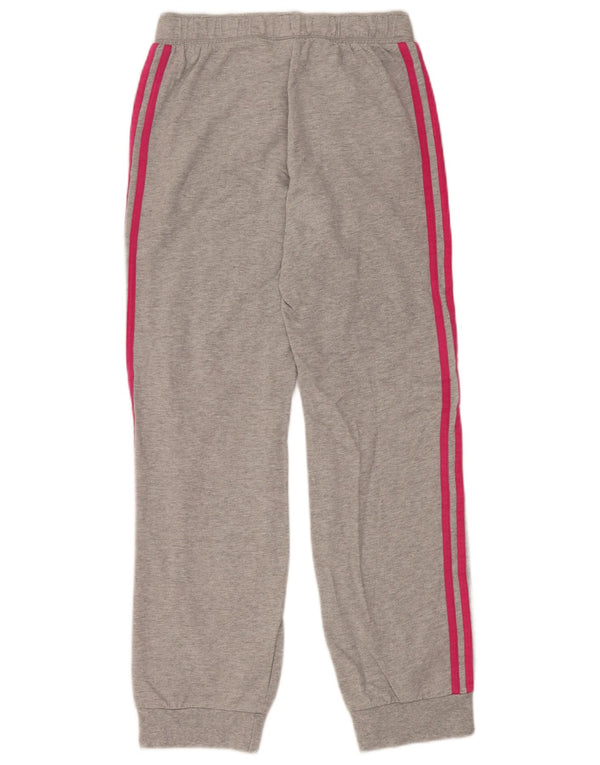 Спортивный костюм Adidas для девочек, брюки для бега, 11–12 лет, серый хлопок с крапинками