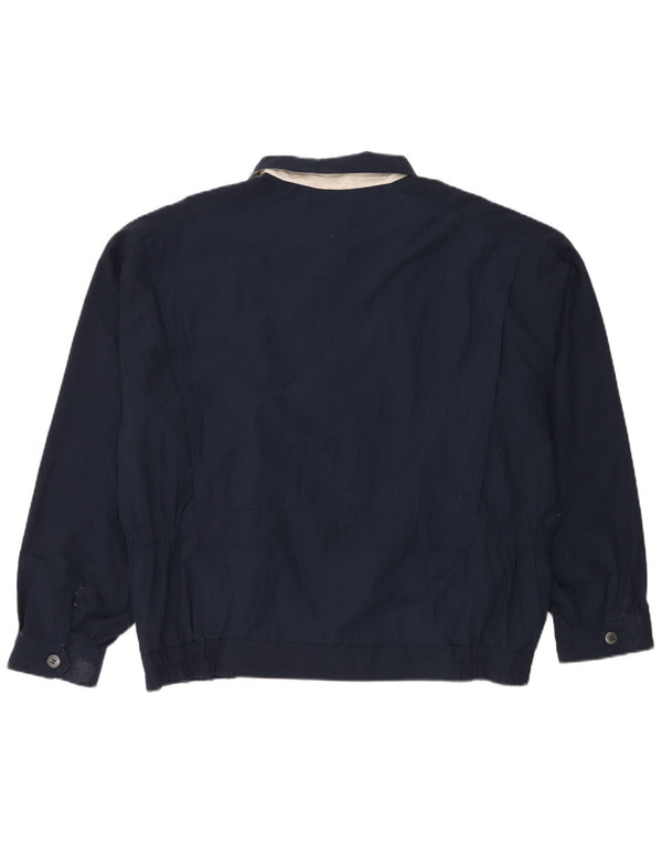 Винтажная мужская куртка-бомбер UK 42 XL, темно-синий полиэстер