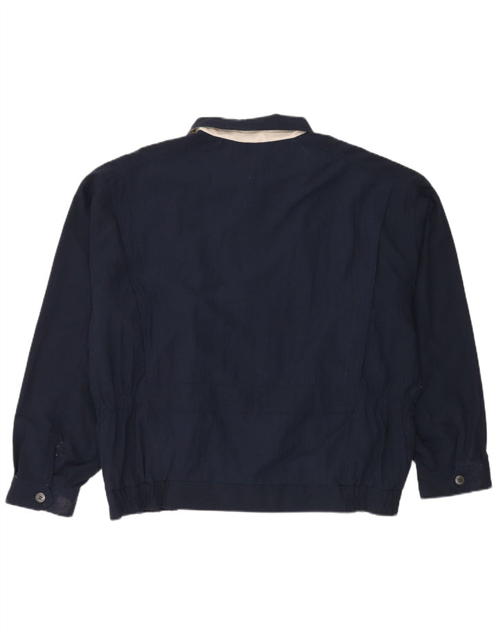 Винтажная мужская куртка-бомбер UK 42 XL, темно-синий полиэстер