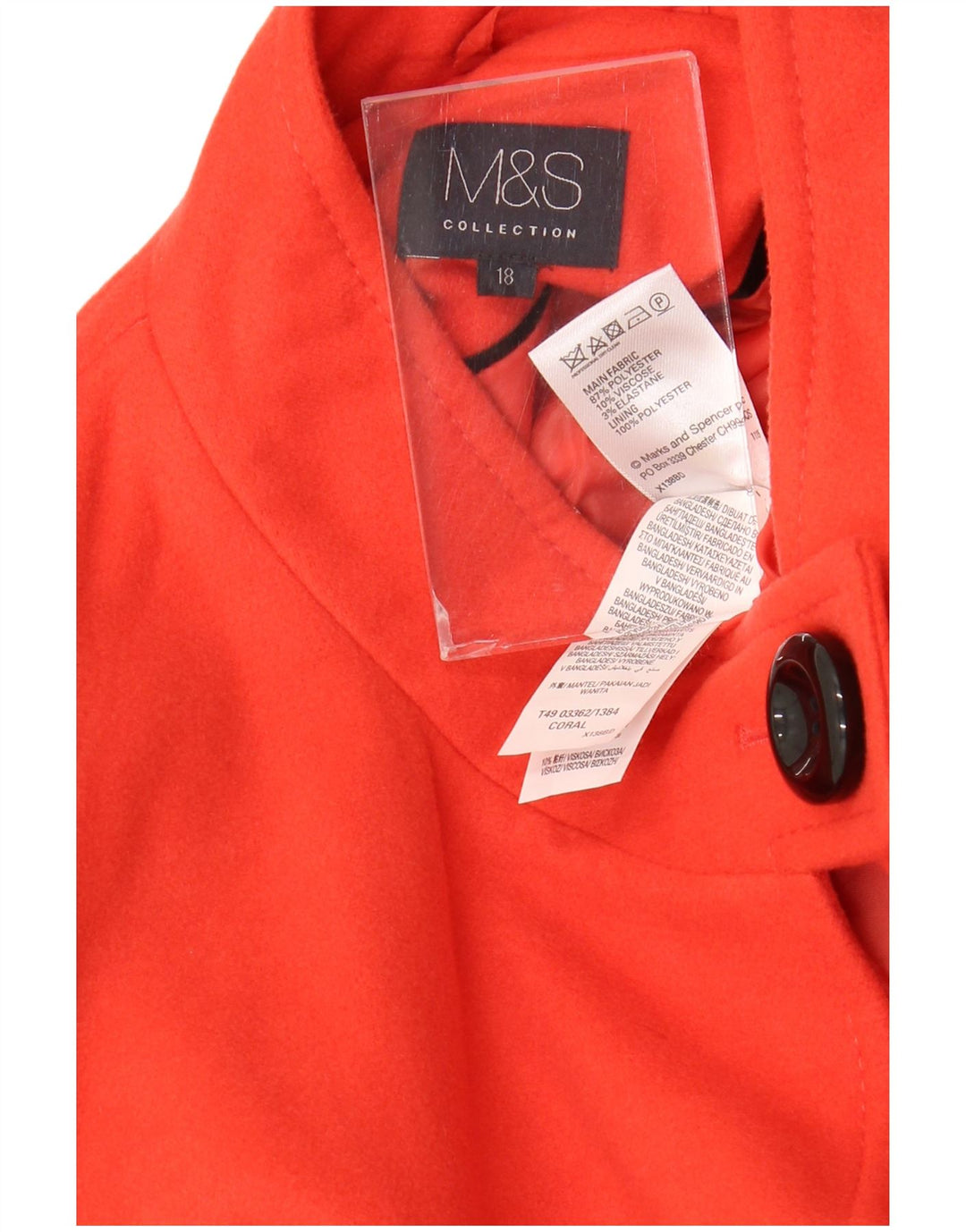 Женское пальто Marks & Spencer UK 18 XL оранжевое из полиэстера
