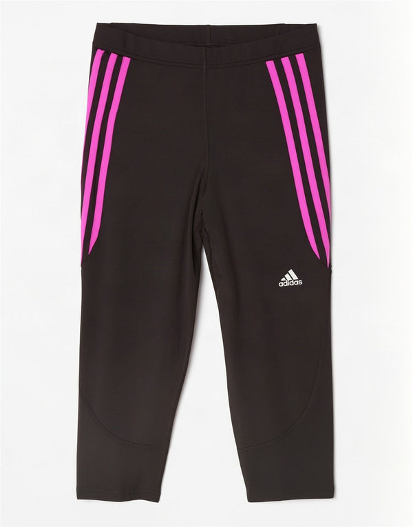 Женские леггинсы-капри Adidas UK 12/14, средний черный полиэстер