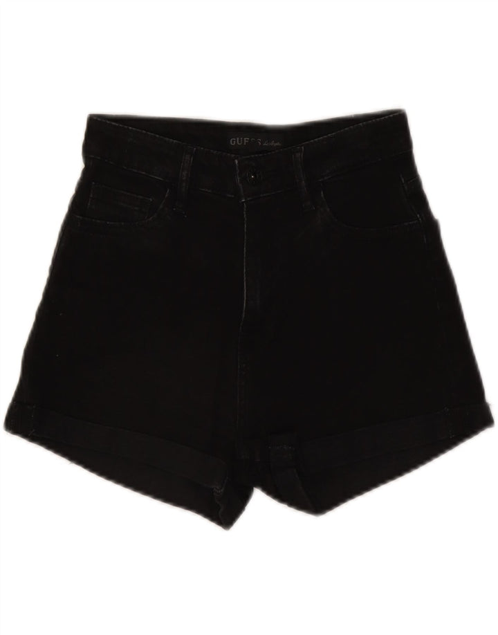 GUESS Womens Denim Shorts W25 XS Black Cotton Vintage Guess and Second-Hand Guess from Messina Hembry 