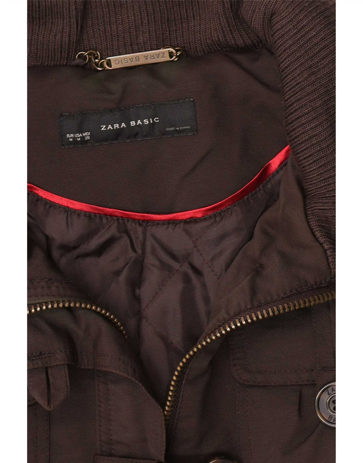 Женское пальто Zara UK 12 среднего коричневого цвета