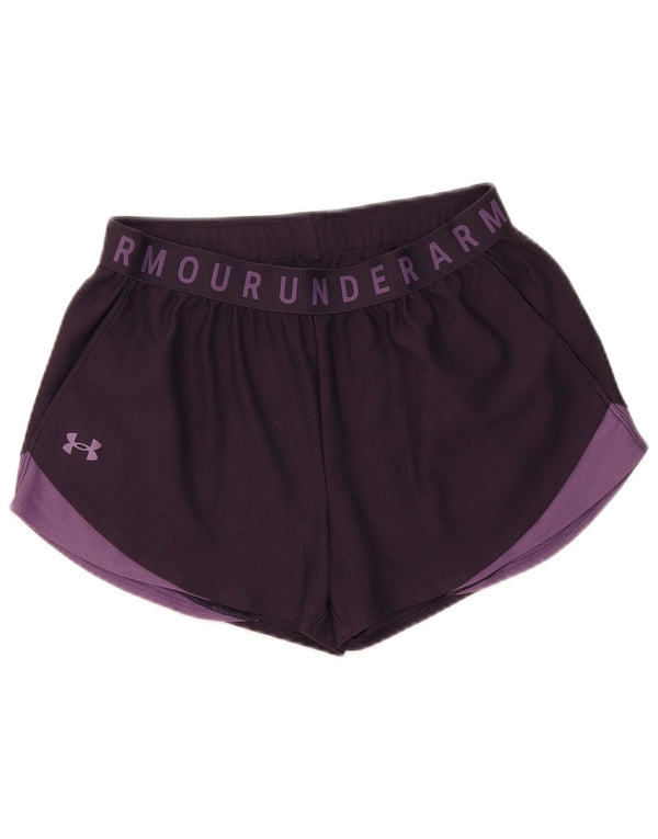 Женские спортивные шорты Under Armour Heat Gear UK 14, средний фиолетовый с цветными блоками
