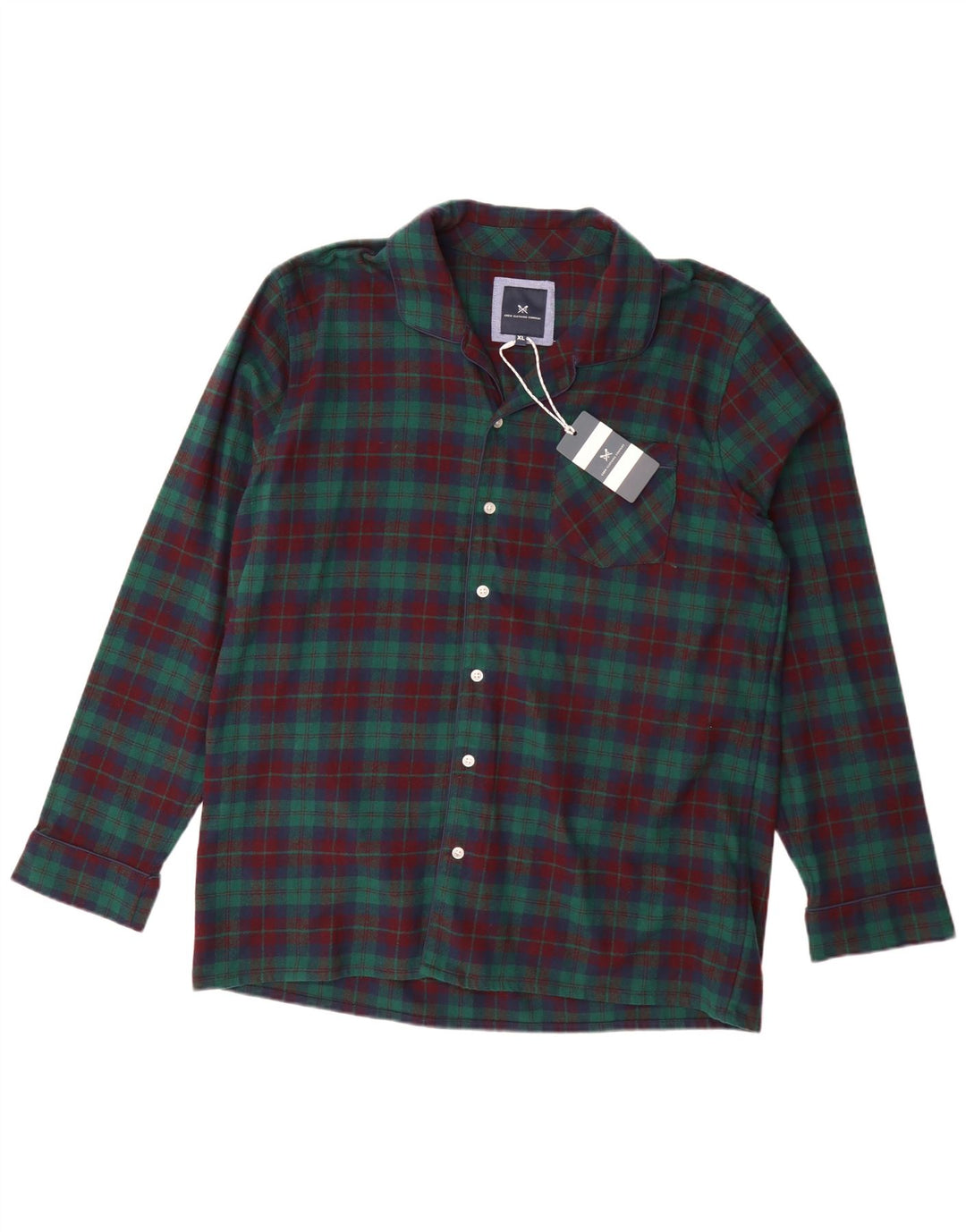 Crew Clothing Мужская фланелевая рубашка XL в разноцветную клетку из хлопка