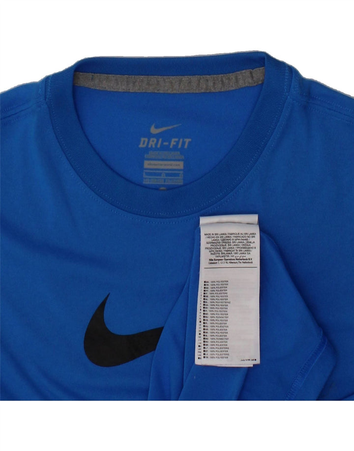NIKE Boys Dri Fit Graphic T-Shirt Top 12-13 Years Large  Blue Polyester Vintage Nike and Second-Hand Nike from Messina Hembry 